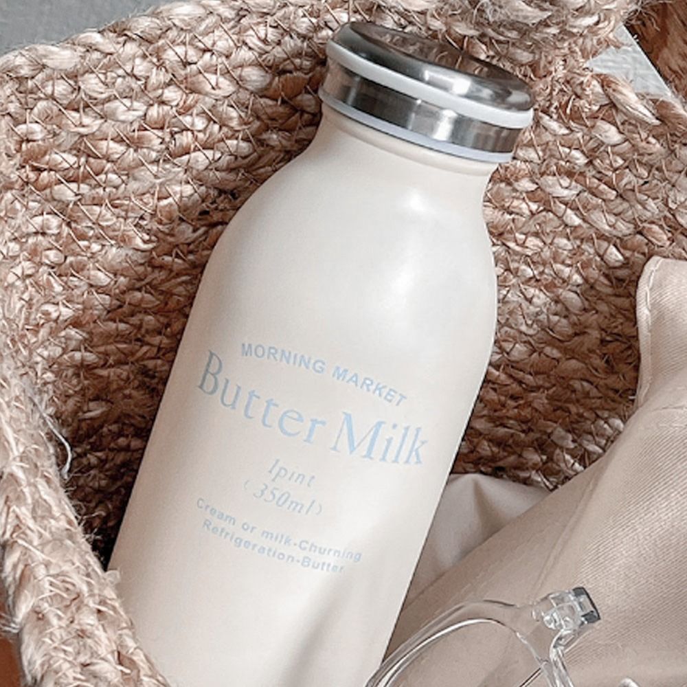 Morning Market 原創設計馬卡龍奶油色不鏽鋼保温杯 350ml