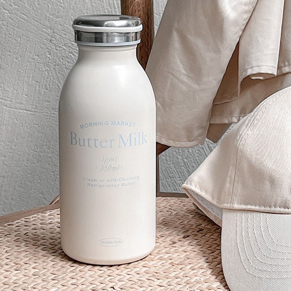 Morning Market 原創設計馬卡龍奶油色不鏽鋼保温杯 350ml