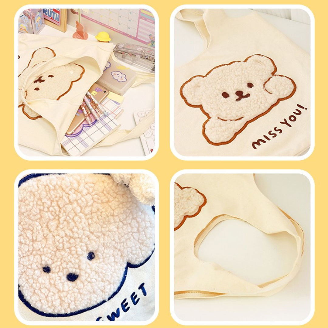 簡約百搭熊仔帆布包