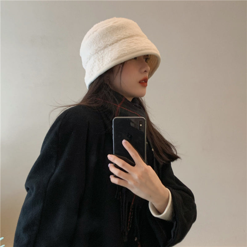 日系百搭保暖絨漁夫帽