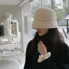 日系百搭保暖絨漁夫帽