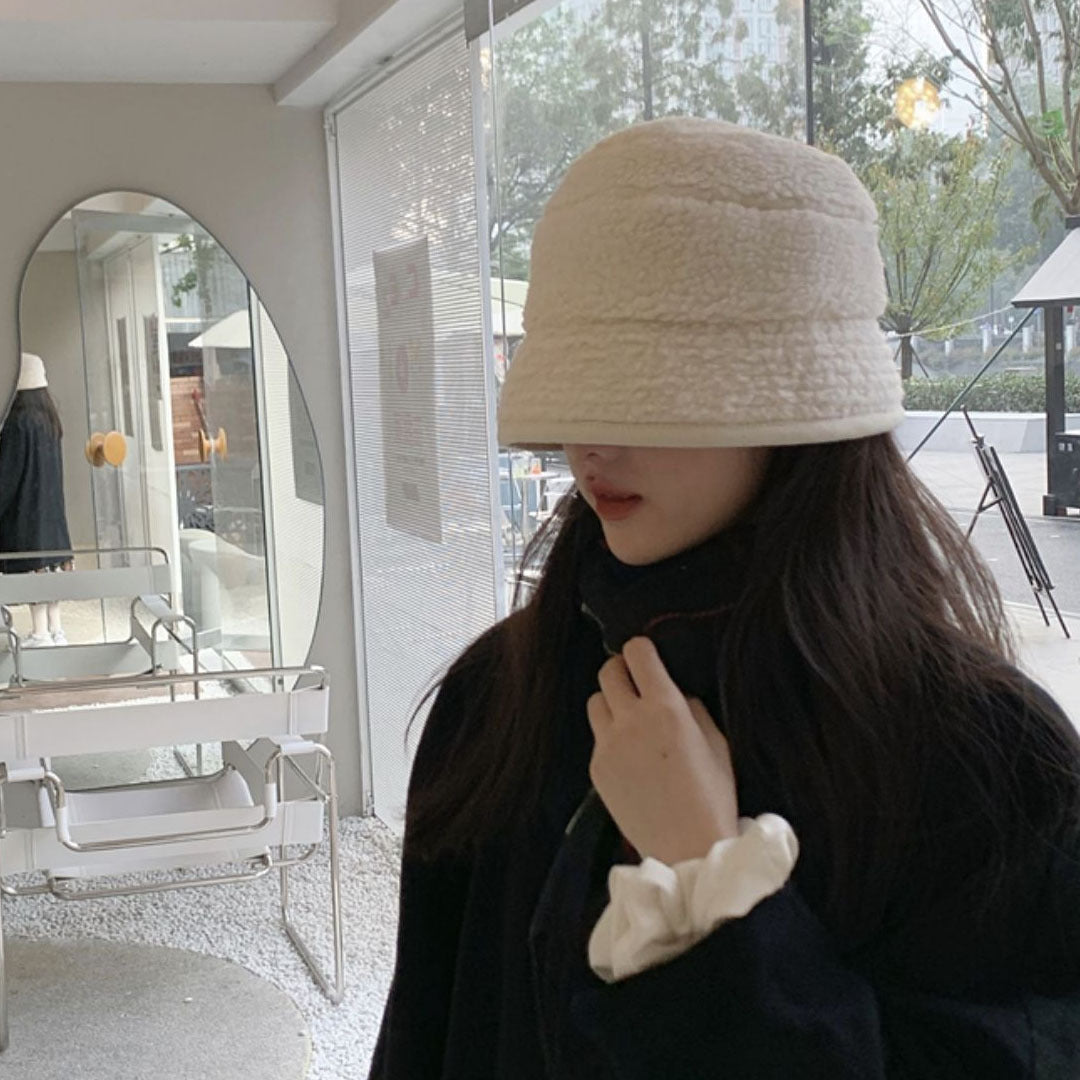 日系百搭保暖絨漁夫帽
