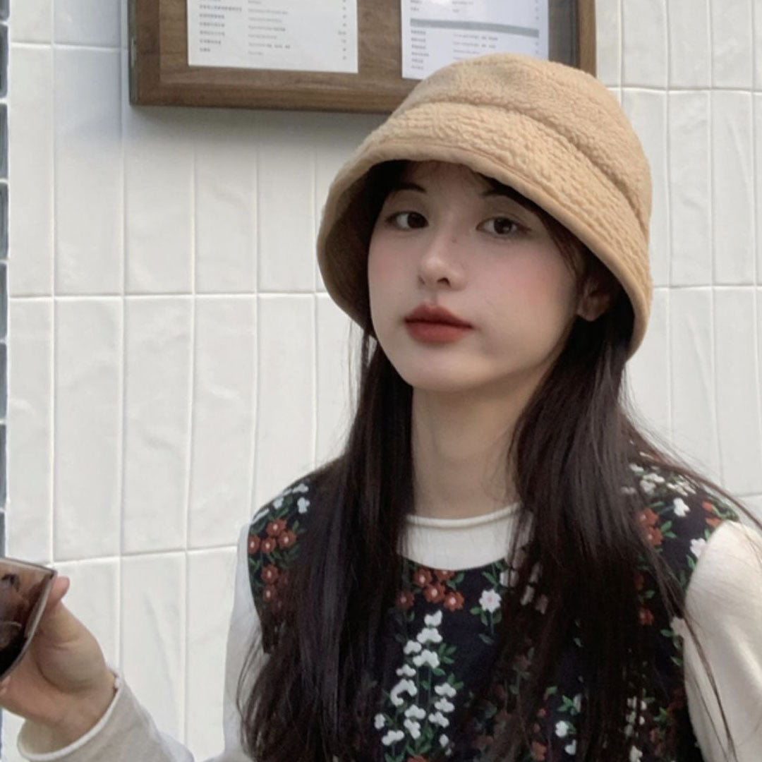 日系百搭保暖絨漁夫帽