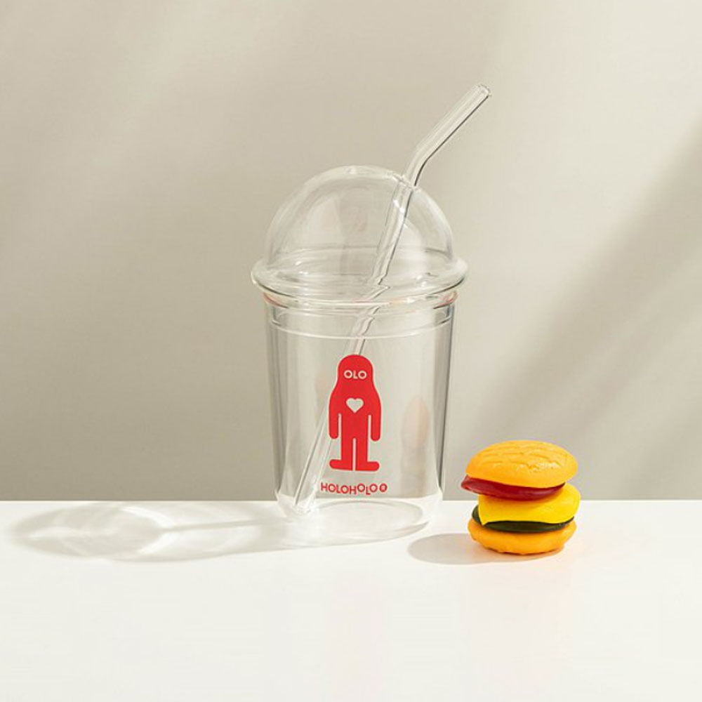 Holoholo Minimalist Glass Cup (with Straw Included) 360ml